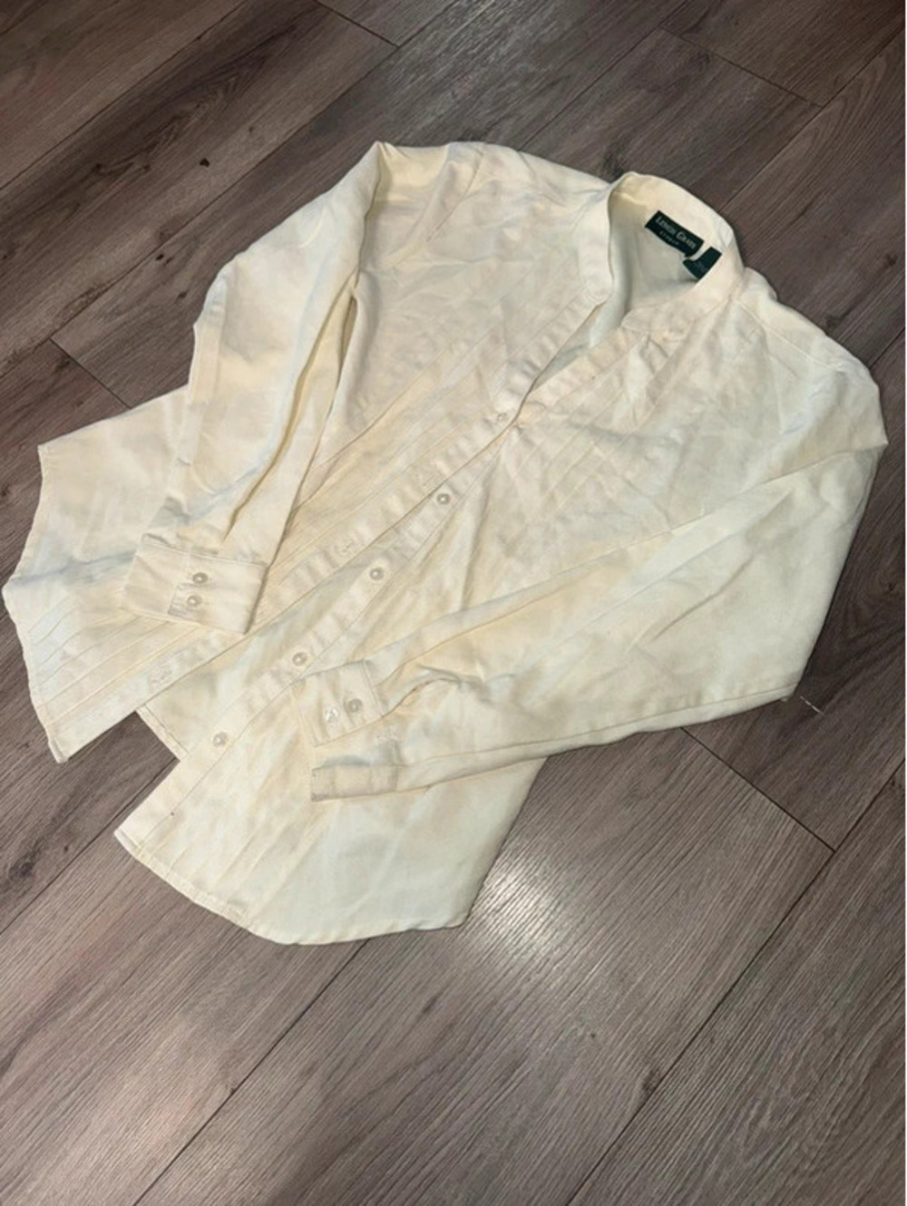 2000s lemon grass studio pintuck blouse